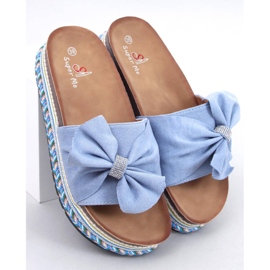Flip-Flops aus Kork mit bunter Sohle Servoz L.BLUE blau 1