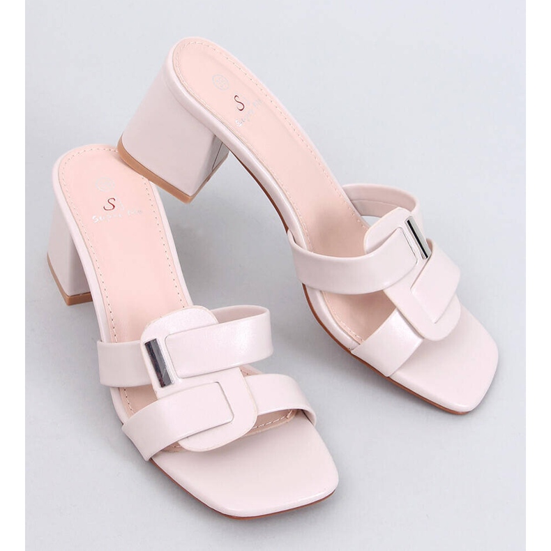 Elegante, hochhackige Lafar-Flip-Flops in Beige 1