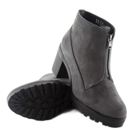 Graue Wildlederstiefel mit hohem Absatz 669-4 grau 1