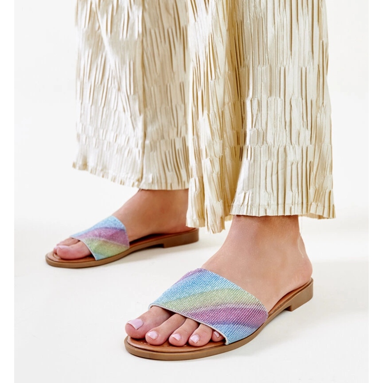 Mehrfarbige, glänzende Anilsa-Flip-Flops 1