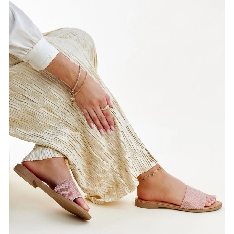 Rosa glänzende Anilsa-Flip-Flops 1