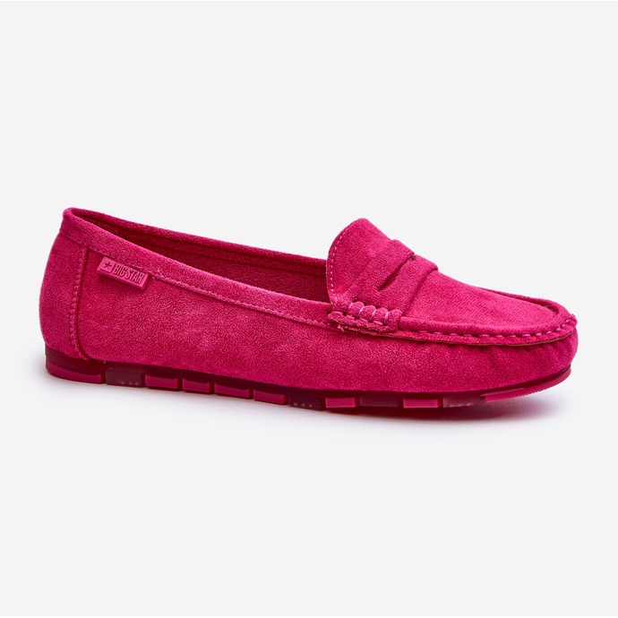Damen-Mokassins aus Öko-Wildleder Big Star NN274934 Memory Foam System Fuchsia rosa 2
