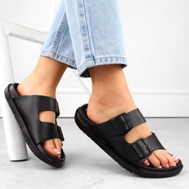 Big Star W INT2004A Schaumstoff-Flip-Flops mit Schnallen, schwarz 2