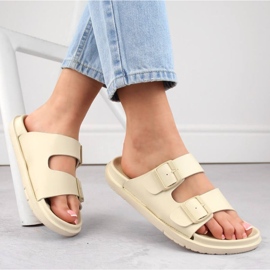 Big Star W INT2004C Schaumstoff-Flip-Flops mit Schnallen, beige 2