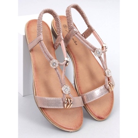 Hesna Champagner-Sandalen mit Zirkonia rosa 1