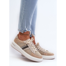 S.Barski D&amp;A Damen-Ledersneaker LR110 Beige 2