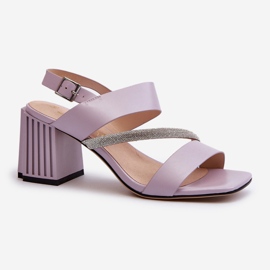 S.Barski Elegante Damensandalen mit hohen Absätzen Lila D&amp;A MR38-549 2