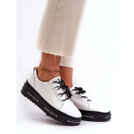 Damen-Sneakers aus Lackleder mit Plateausohle in Weiß S.Barski LR592B 2