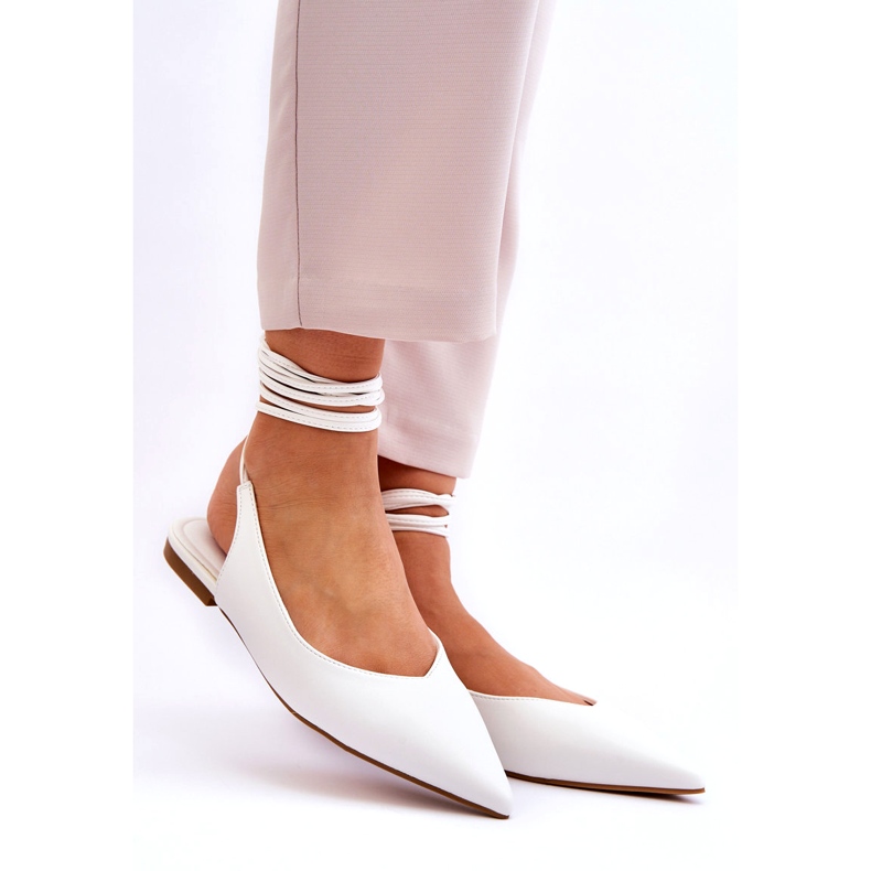 Sweet Shoes Gebundene spitze Ballerinas für Damen in Weiß Turriso 3