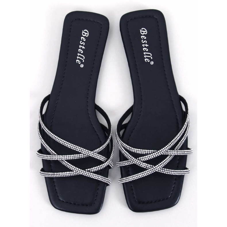 Rexha Schwarze Strass-Slider 1