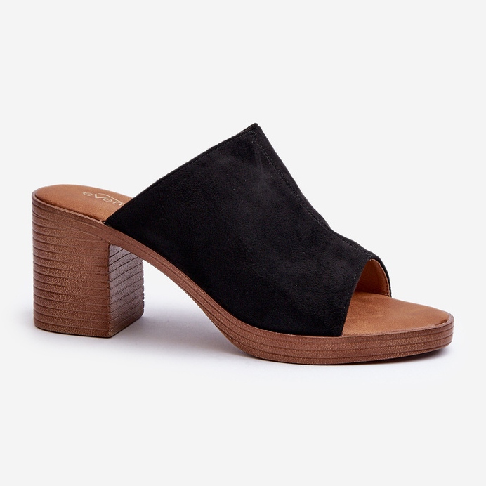 Elegante, leichte Damen-Flip-Flops mit hohem Absatz, Black Varnila schwarz 1