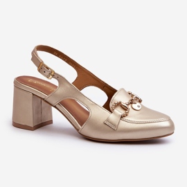 Ledersandalen mit hohem Absatz Maciejka 06419-25 Gold golden 1