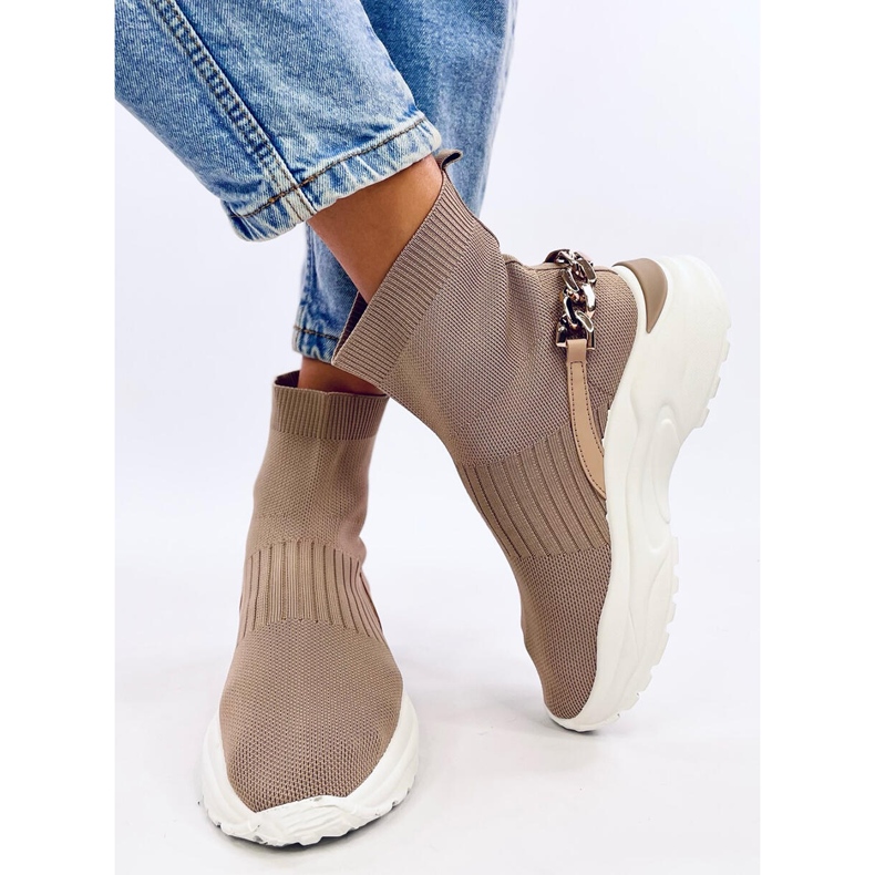 Sock Ankle Boots von Gina Khaki beige 2
