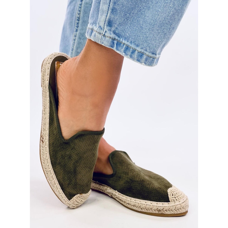 Carmen Green Espadrilles Damenhausschuhe grün 2