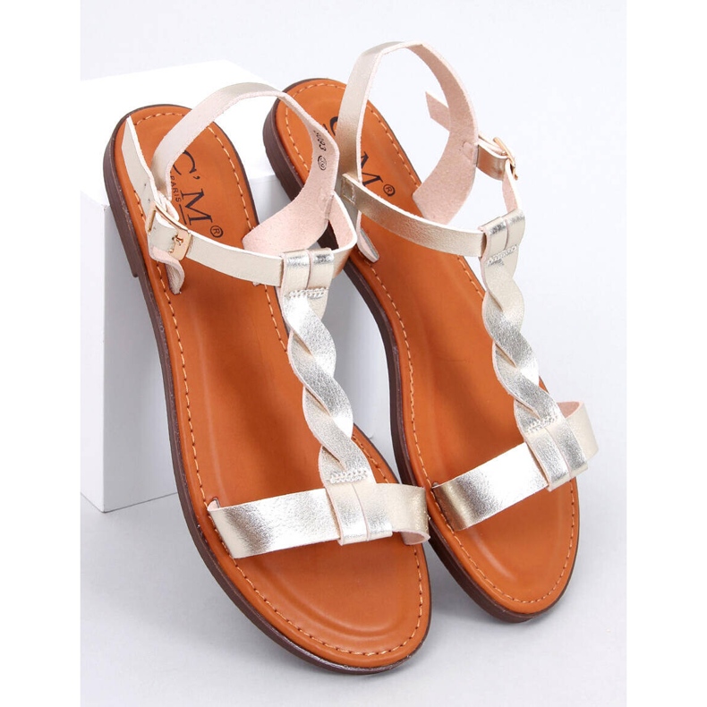 Pourta Gold Damensandalen golden 1