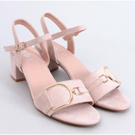 Parisy Beige Sandalen mit niedrigem Absatz 1