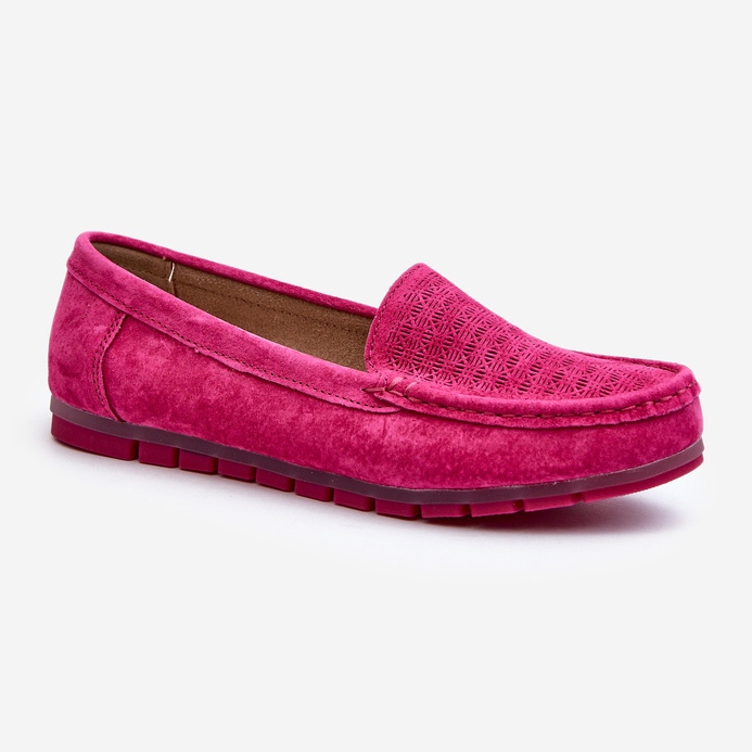 Wildleder Damen Mokassins Fuchsia S.Barski LR755 rosa 1