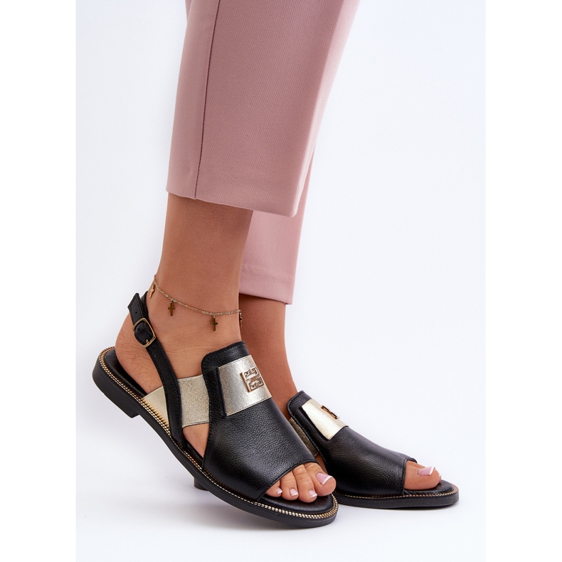 Zazoo 40385 Damen Ledersandalen Schwarz 2