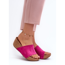 Zazoo 40311 Damen-Flip-Flops mit Korkkeil, Fuchsia rosa 2