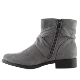 Wildlederstiefel mit Schleife B7713 Grau 1