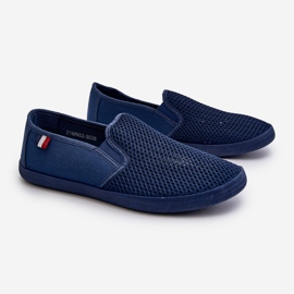 Durchbrochene Herren-Sneaker in Marineblau von Koboru 1