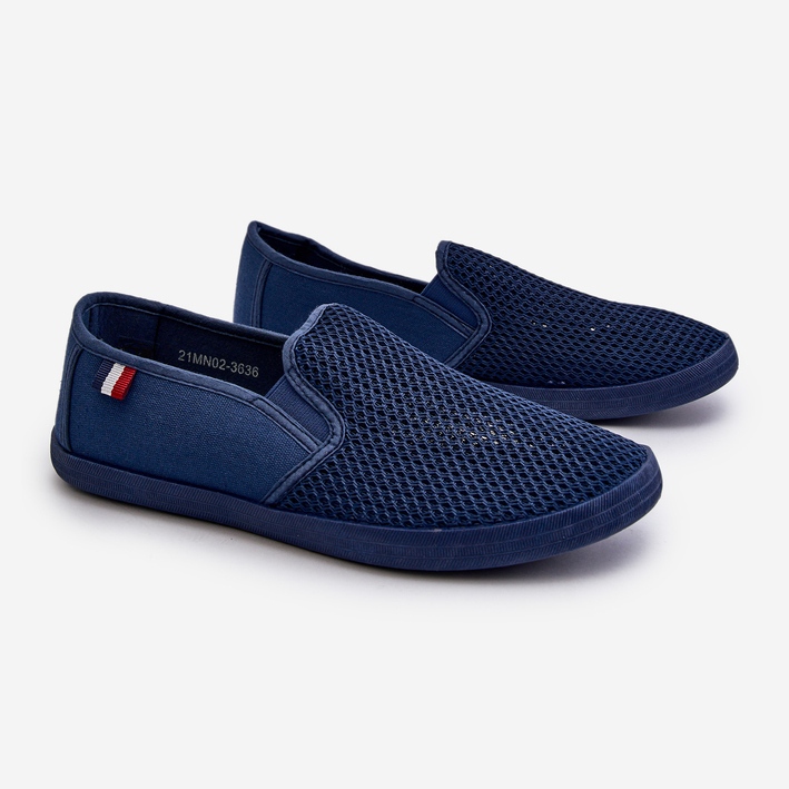 Durchbrochene Herren-Sneaker in Marineblau von Koboru 1