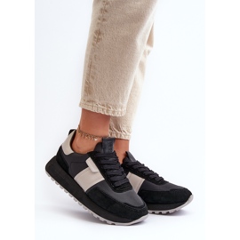 Damen-Sneaker auf der Big Star-Plattform NN274502 Memory Foam System Schwarz 2