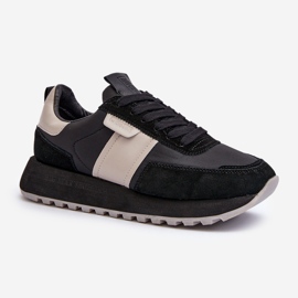 Damen-Sneaker auf der Big Star-Plattform NN274502 Memory Foam System Schwarz 1