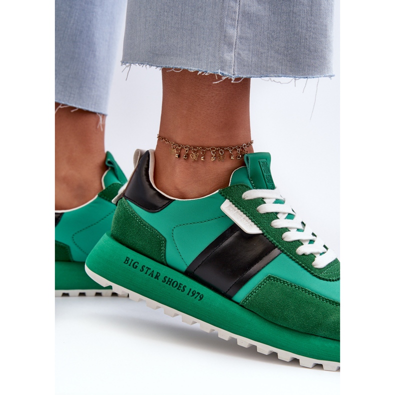 Damen-Plateau-Sneaker Big Star NN274501 Memory Foam System Grün 1