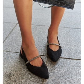 Schwarze Ballerinas mit Ledereinsatz von Morcosa 2