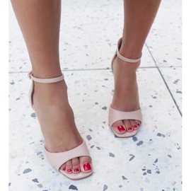 Askern-Sandalen aus Öko-Leder mit hohem Absatz beige 1