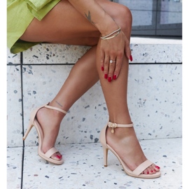 Taqwa-Sandalen aus Öko-Leder mit hohen Absätzen beige 1