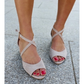 High-Heel-Sandalen mit Raniya-Lederinnensohle grau 2