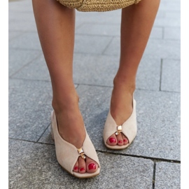 Blocksandalen mit Shamoun-Ledereinsatz beige 1