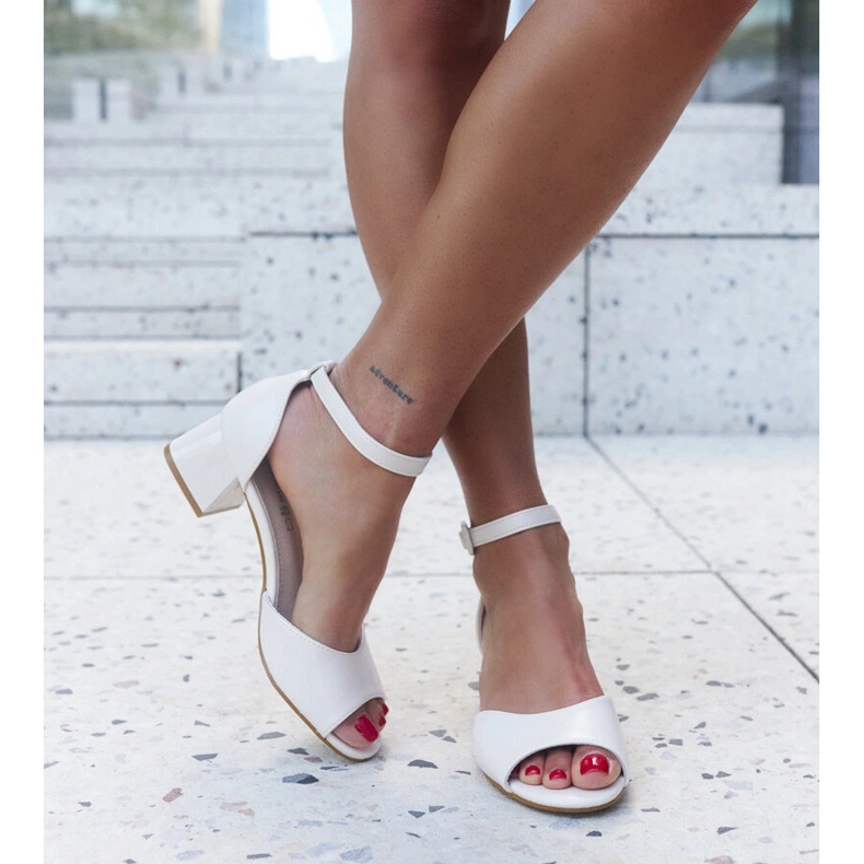 Sandalen mit hohem Absatz und Innensohle aus Sirin-Leder beige 1