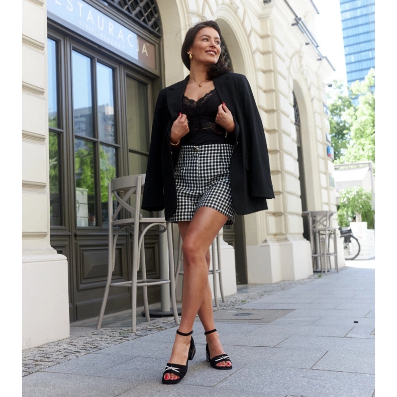 Blocksandalen mit Rihab-Lederinnensohle schwarz 1