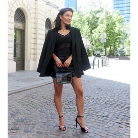 Sandalen mit hohem Absatz und Innensohle aus Rasheda-Leder schwarz 1