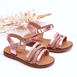 Kindersandalen mit rosa Streifen 3
