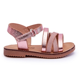 Kindersandalen mit rosa Streifen 4