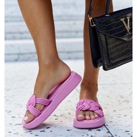 Dunkelrosa Gummipantoffeln von Ferrei 2