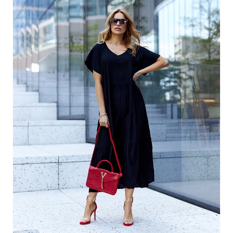 Janan-Sandalen mit hohem Absatz und transparentem Obermaterial rot 1