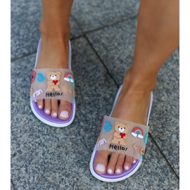 Lila Flip-Flops mit Gummi-Obermaterial von Diaspa 1