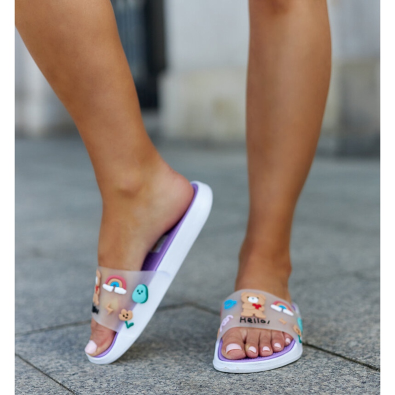 Lila Flip-Flops mit Gummi-Obermaterial von Diaspa violett 2