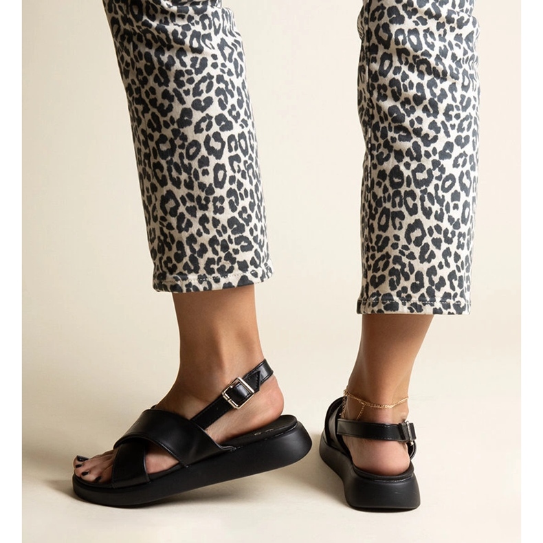 Schwarze Burnet-Plateausandalen 1