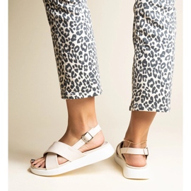 Beigefarbene Burnet-Plateausandalen 1