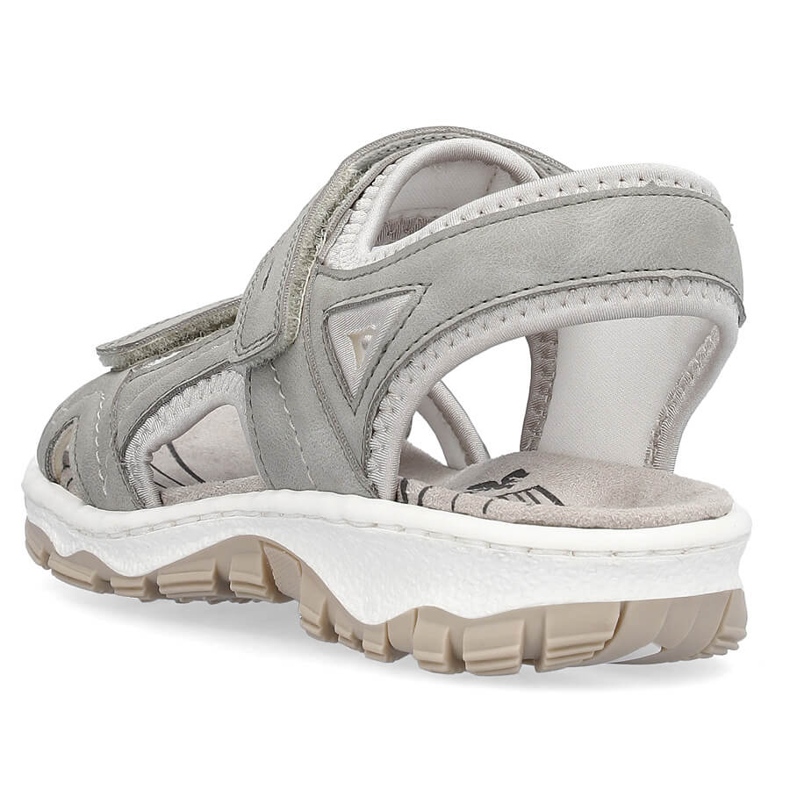 Bequeme Damen-Sportsandalen mit Klettverschluss, grau Rieker 68866-40 1