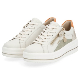 Bequeme Damen-Sportschuhe aus Leder, beige Remonte D1C01-81 2