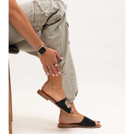 Schwarze Flip-Flops mit Almeita-Schnalle 1