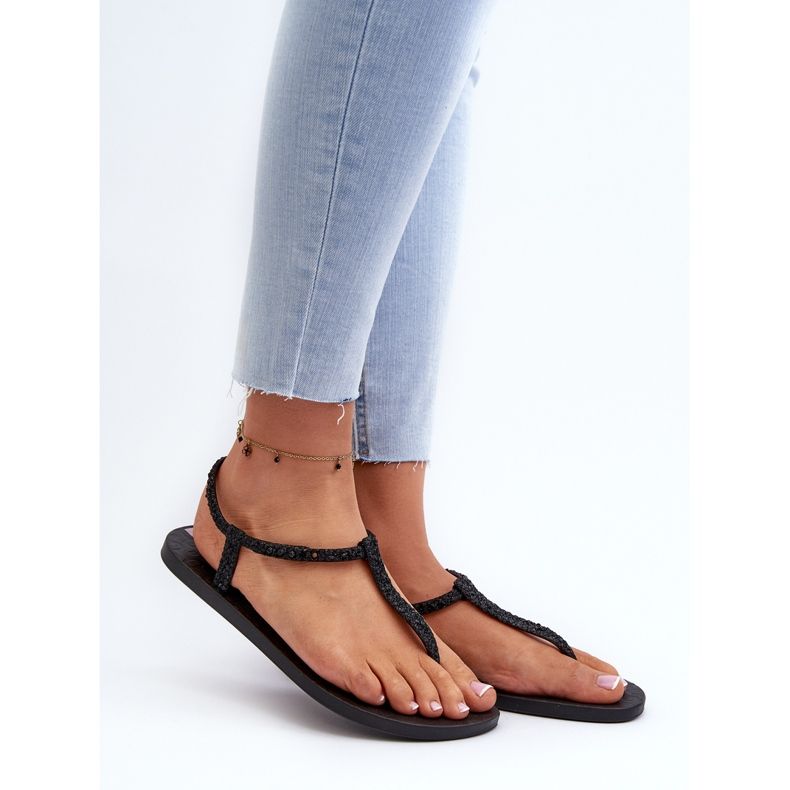 Damen-Flip-Flop-Sandalen mit Glitzer 26914 Ipanema Class Brilha Fem Schwarz 2