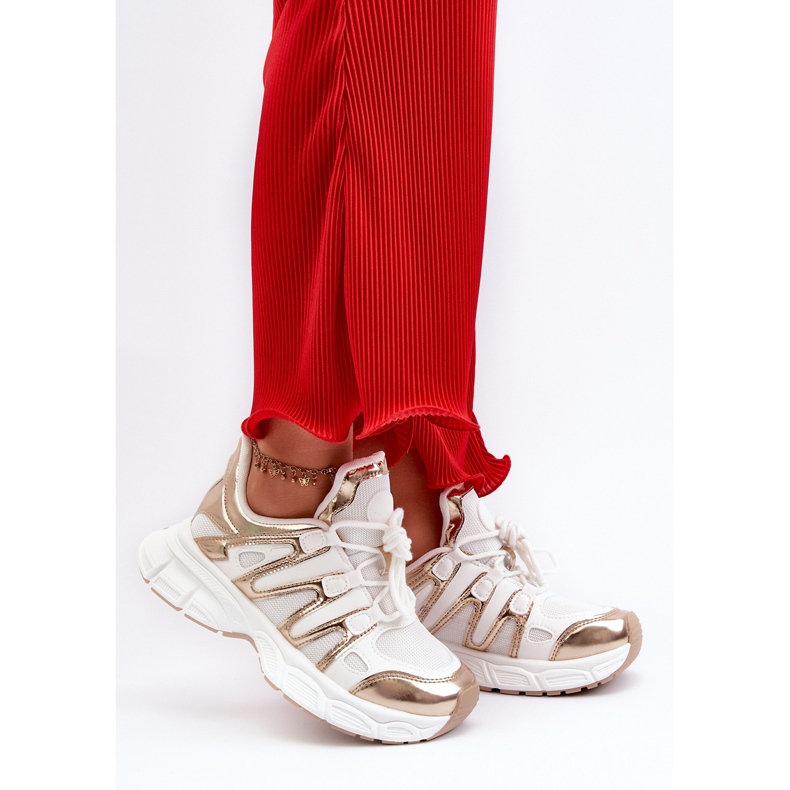 Damen-Sneaker in Weiß und Gold Ahmani 2